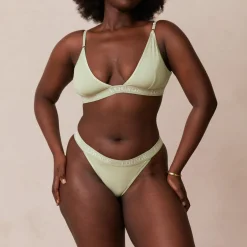 Bamboo Triangle Soutien-Gorge et String/Culotte Ensemble - Olive
