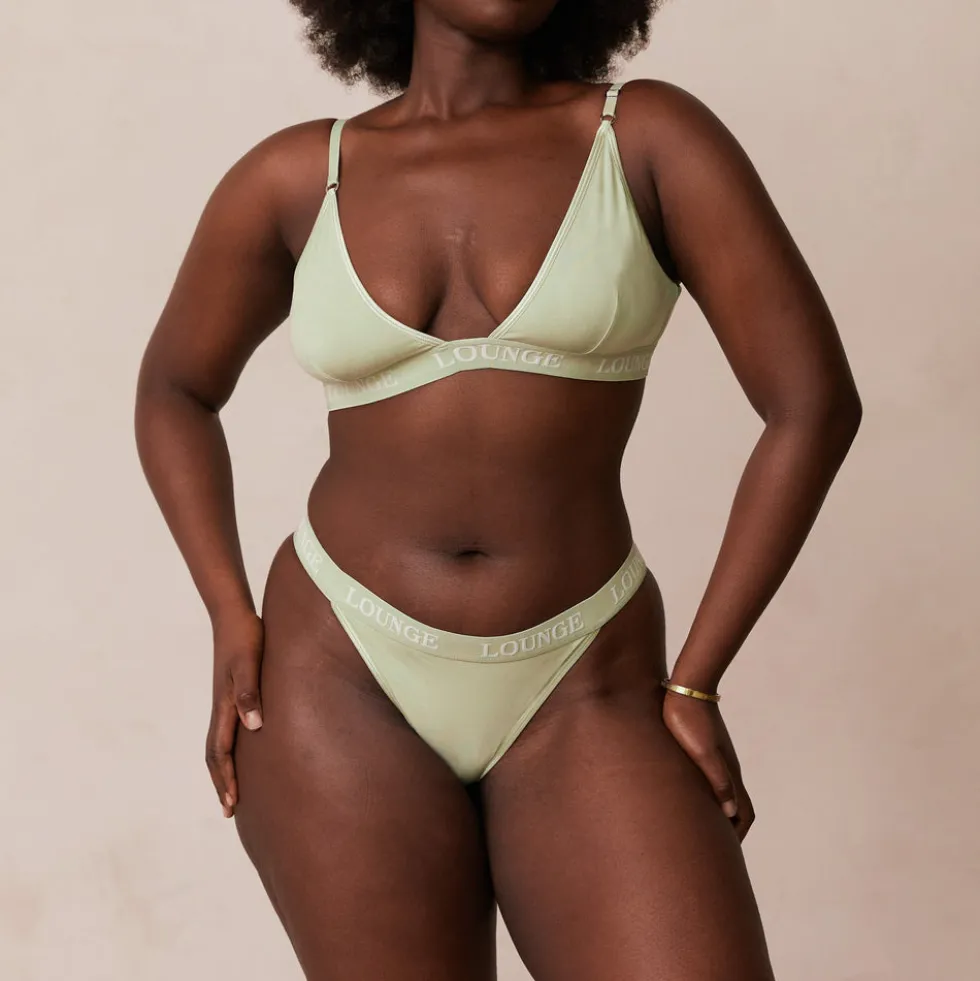 Bamboo Triangle Soutien-Gorge et String/Culotte Ensemble - Olive