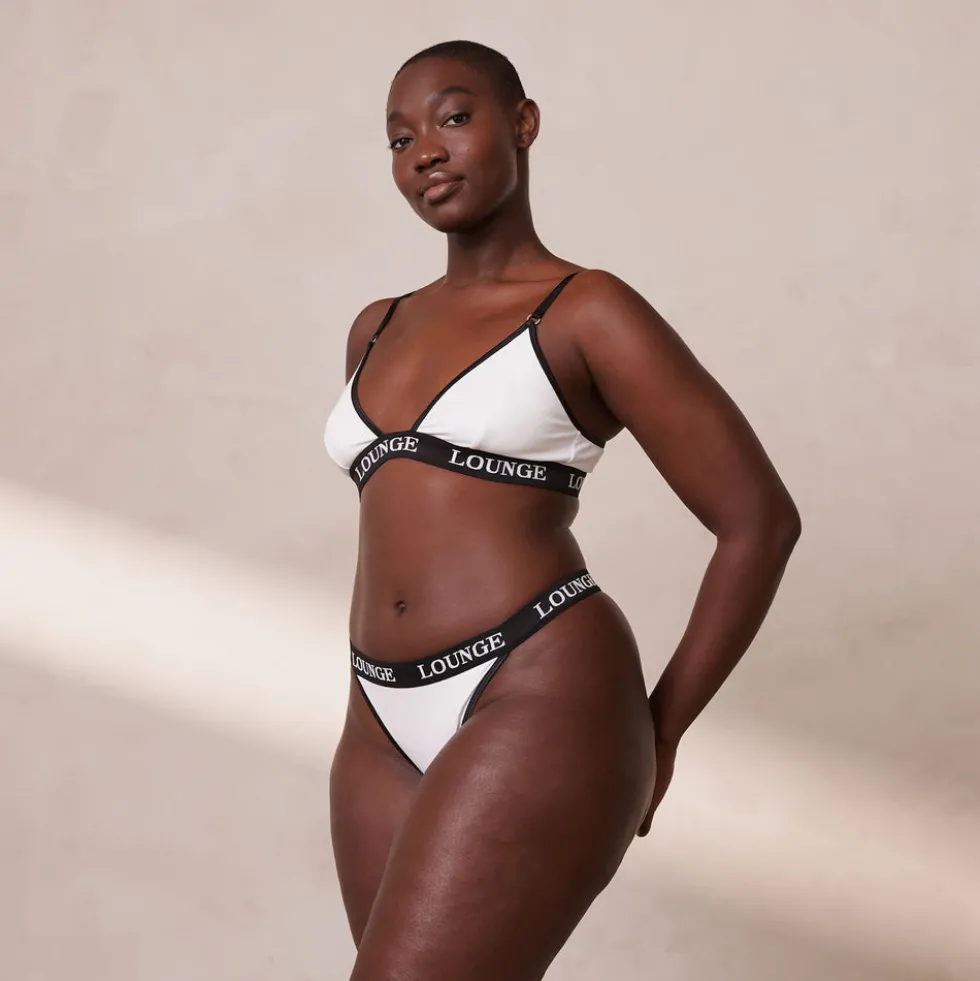 Bamboo Triangle Soutien-Gorge et String/Culotte Ensemble - Blanc