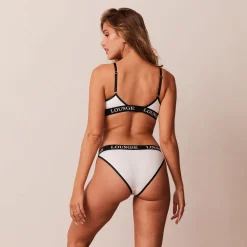 Bamboo Triangle Soutien-Gorge et String/Culotte Ensemble - Blanc