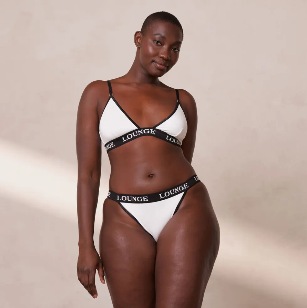 Bamboo Triangle Soutien-Gorge et String/Culotte Ensemble - Blanc