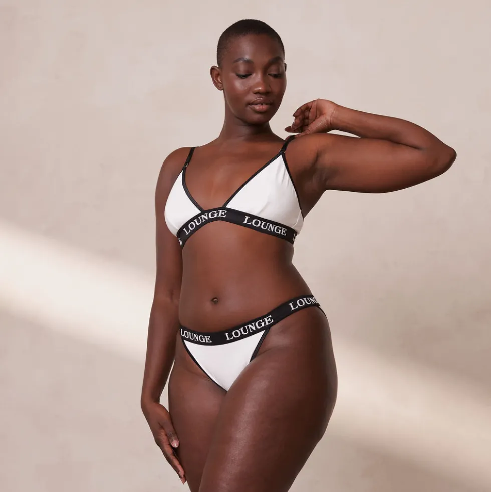 Bamboo Triangle Soutien-Gorge et String/Culotte Ensemble - Blanc