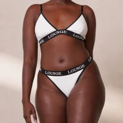 Bamboo Triangle Soutien-Gorge et String/Culotte Ensemble - Blanc