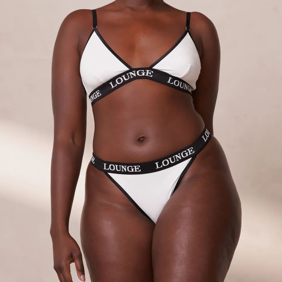Bamboo Triangle Soutien-Gorge et String/Culotte Ensemble - Blanc