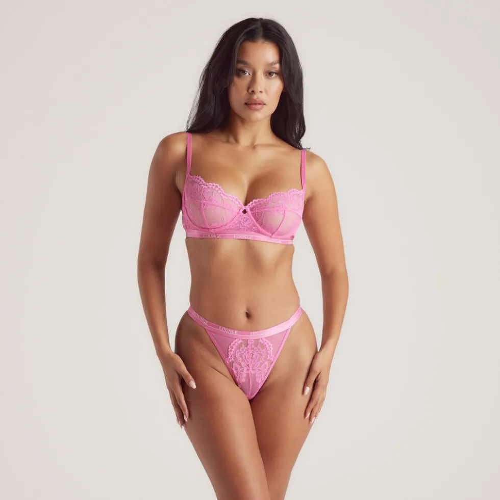 Blossom Balcony Soutien-Gorge et String Ensemble - Rose vif
