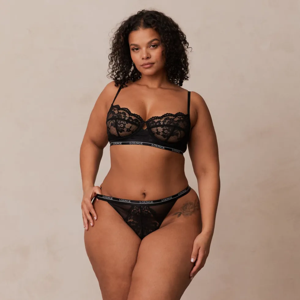 Blossom Balcony Soutien-Gorge et String Ensemble - Noir