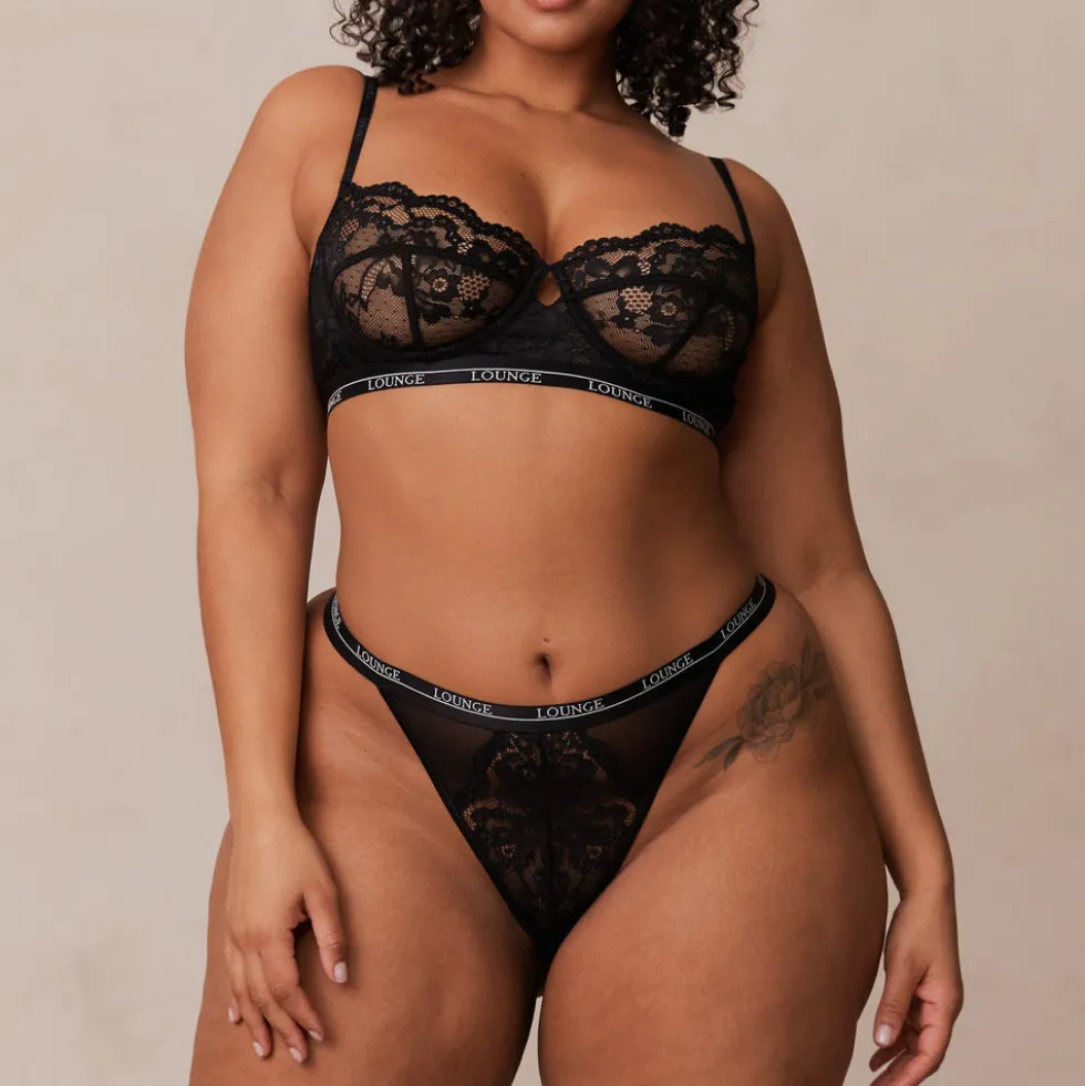 Blossom Balcony Soutien-Gorge et String Ensemble - Noir