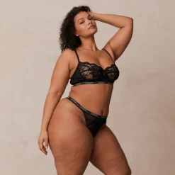 Blossom Balcony Soutien-Gorge et String Ensemble - Noir