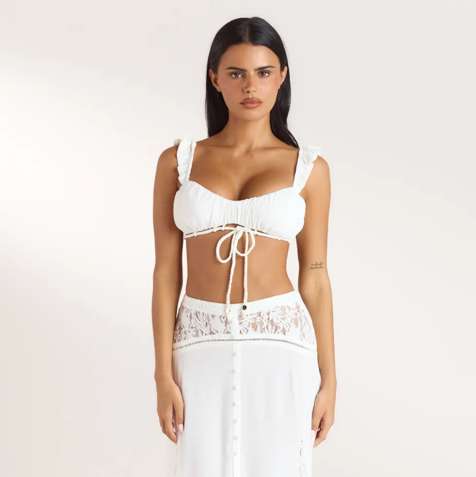 Bralette avec Fronces - Crème