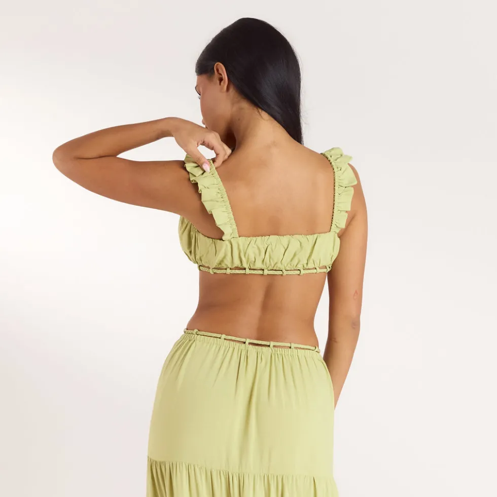 Brassière avec Fronces (Ensemble) - Citron Vert