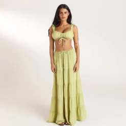 Brassière avec Fronces (Ensemble) - Citron Vert
