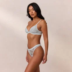 Brassière Lace Triangle - Bleu