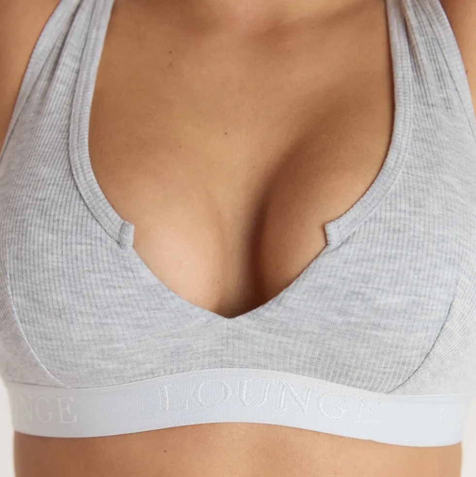 Brassière Push-Up Soft Ribbed - Gris chiné