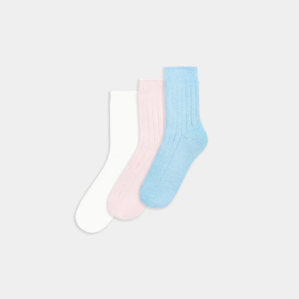 Chaussettes Côtelées (Lot de 3) - Multicolore