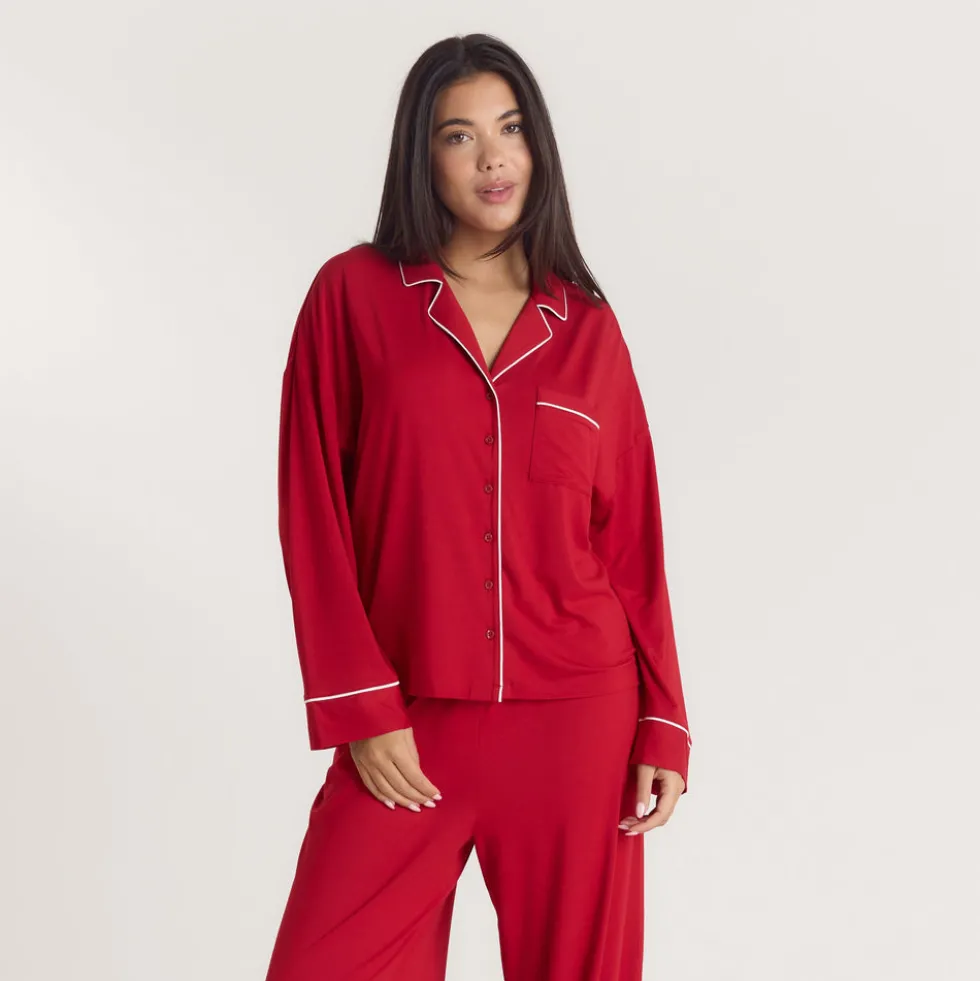 Chemise de Pyjama Alpine Dreams - Rouge