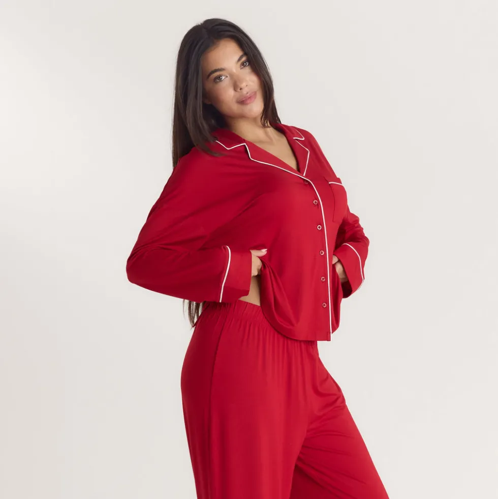 Chemise de Pyjama Alpine Dreams - Rouge