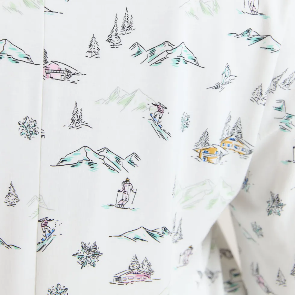 Chemise de Pyjama Alpine Dreams - Imprimé Ski