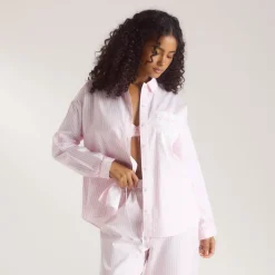 Chemise de Pyjama Bloom & Stripe - Rose