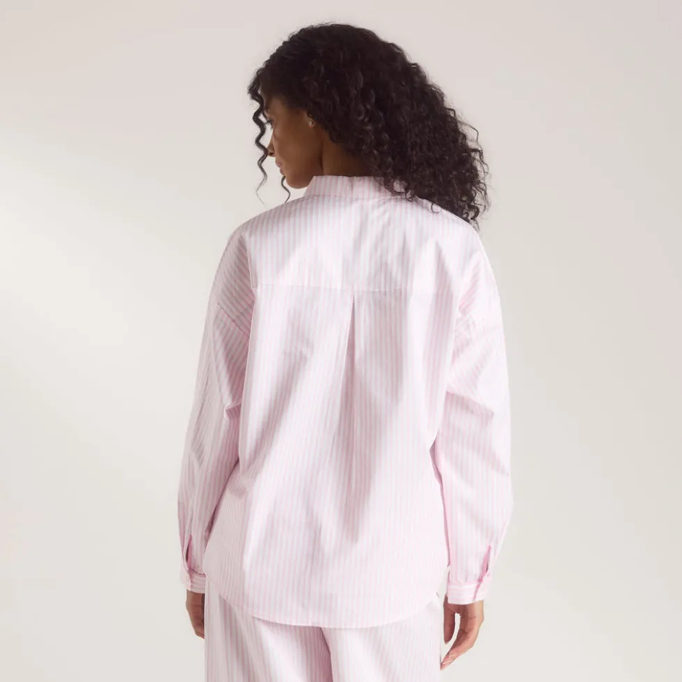 Chemise de Pyjama Bloom & Stripe - Rose