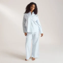 Chemise de Pyjama Bloom & Stripe - Bleu