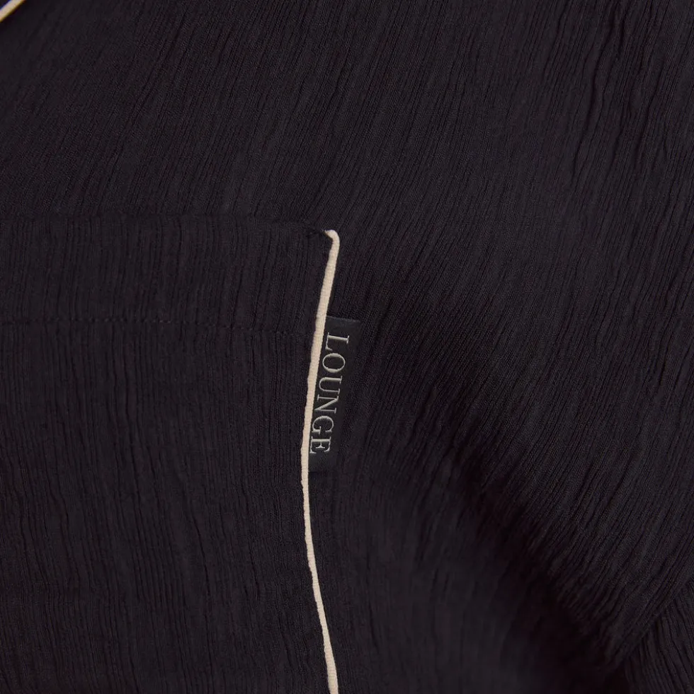 Chemise de Pyjama Crinkle - Noir