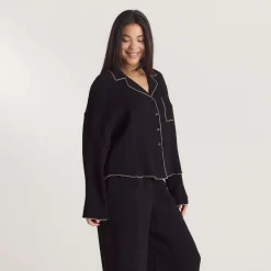 Chemise de Pyjama Crinkle - Noir