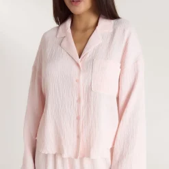 Chemise de Pyjama Crinkle - Rose