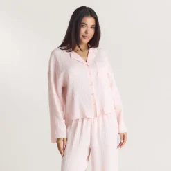 Chemise de Pyjama Crinkle - Rose