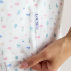 Chemise de Pyjama à Manches Courtes en Modal - Blanc Floral