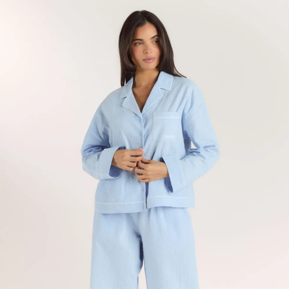 Chemise de Pyjama Texturée - Bleu