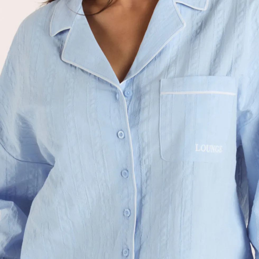 Chemise de Pyjama Texturée - Bleu
