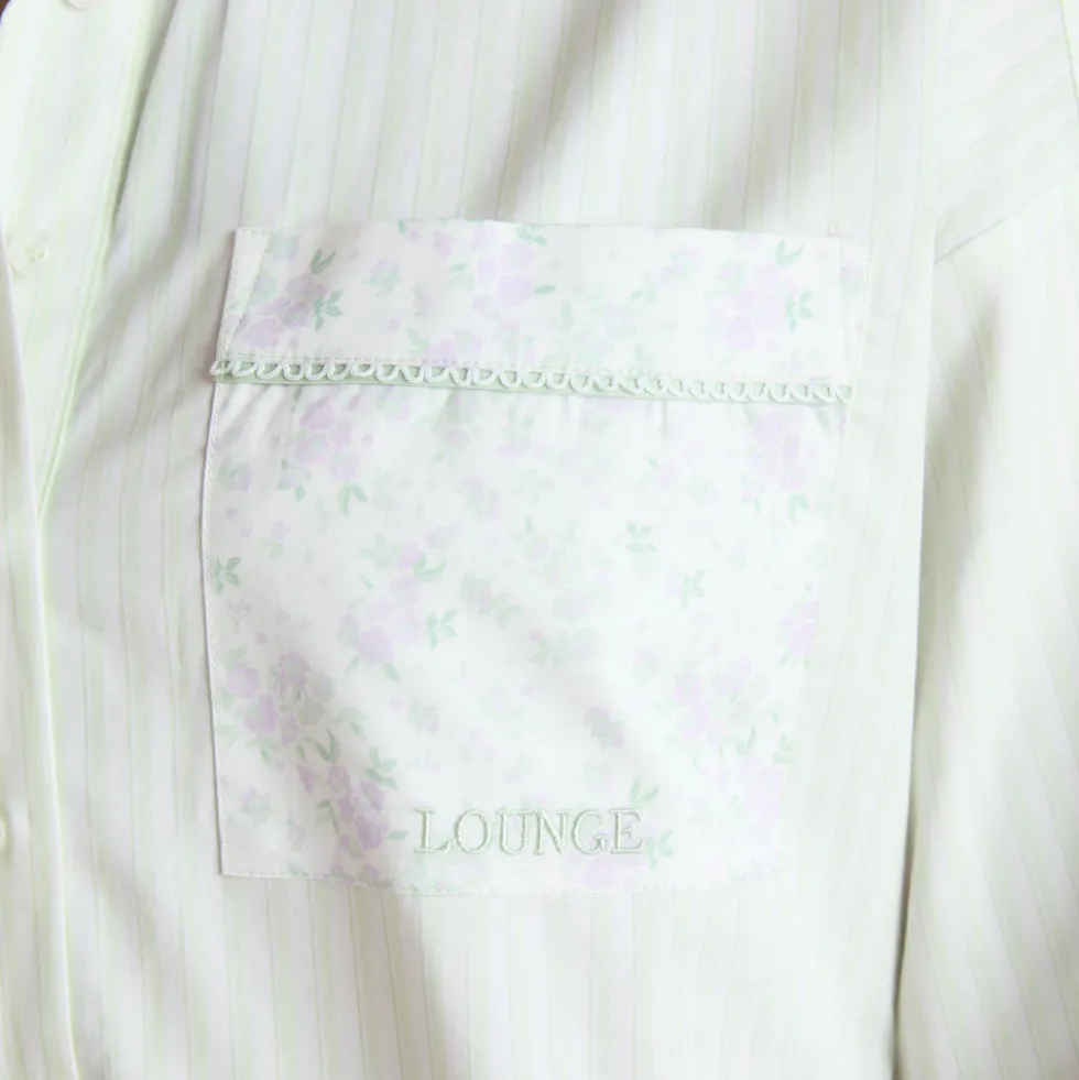 Combinaison Chemise Bloom & Stripe - Sauge