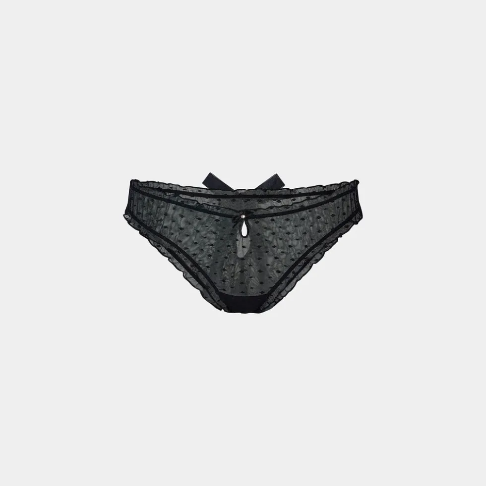 Culotte Brésilienne à Pois - Noir