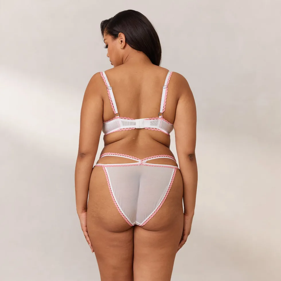 Daisy Embroidered Balcony Soutien-Gorge - Blanc