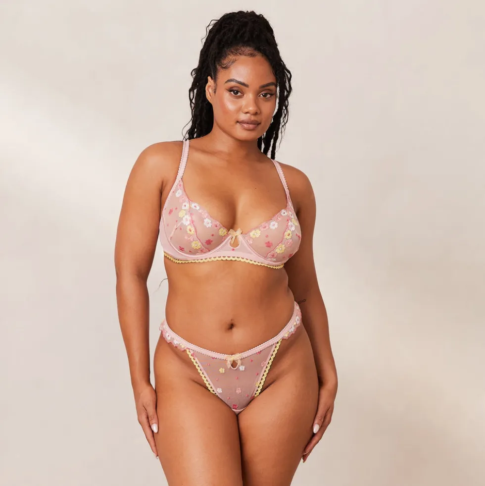 Fleur Balcony Soutien-Gorge et String Ensemble - Rose