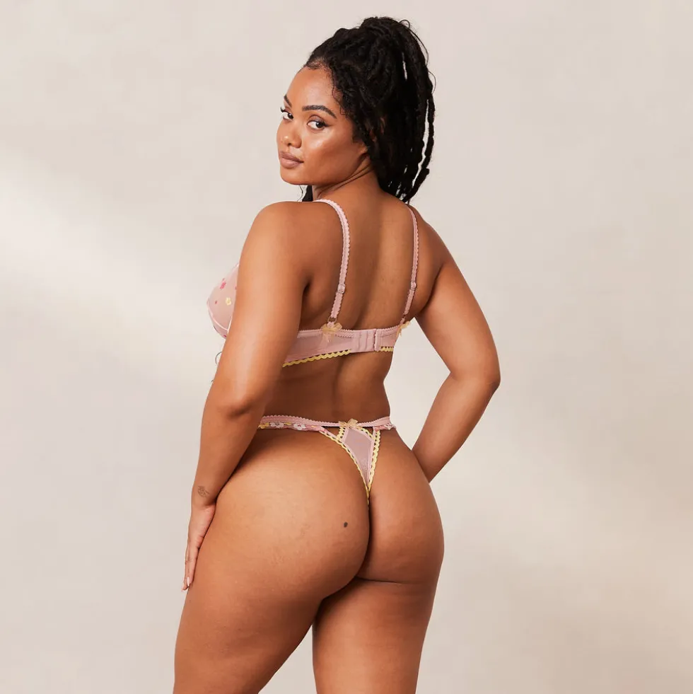 Fleur Balcony Soutien-Gorge et String Ensemble - Rose
