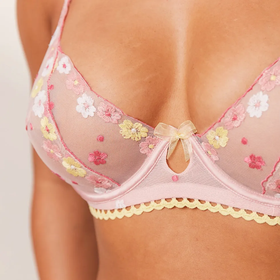 Fleur Balcony Soutien-Gorge et String Ensemble - Rose