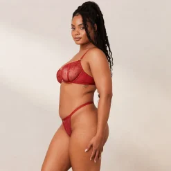 Flirt Balcony Soutien-Gorge et G-string/Culotte Ensemble - Bordeaux