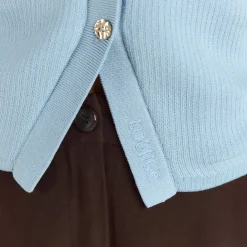 Gilet en Maille Côletée - Bleu Clair