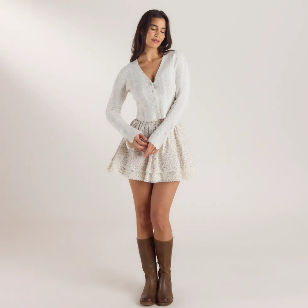 Gilet à Manches Larges - Crème