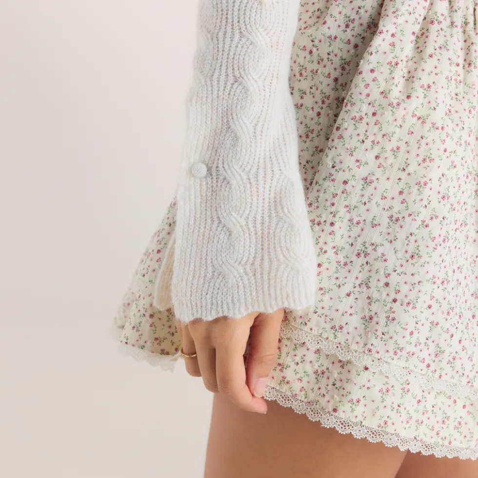 Gilet à Manches Larges - Crème