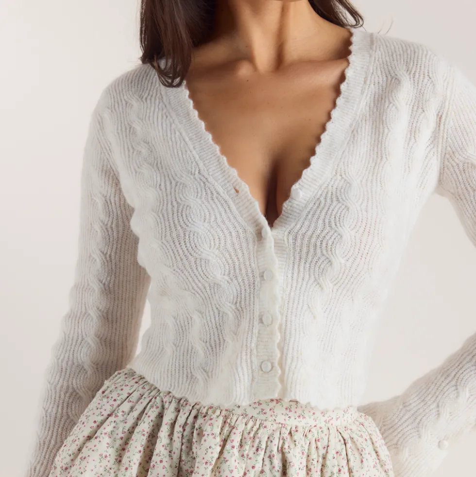 Gilet à Manches Larges - Crème