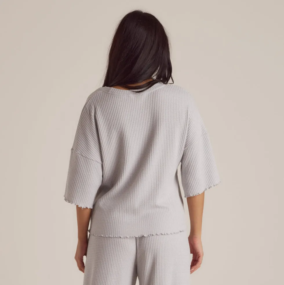 Haut de Pyjama Soft Waffle - Givre