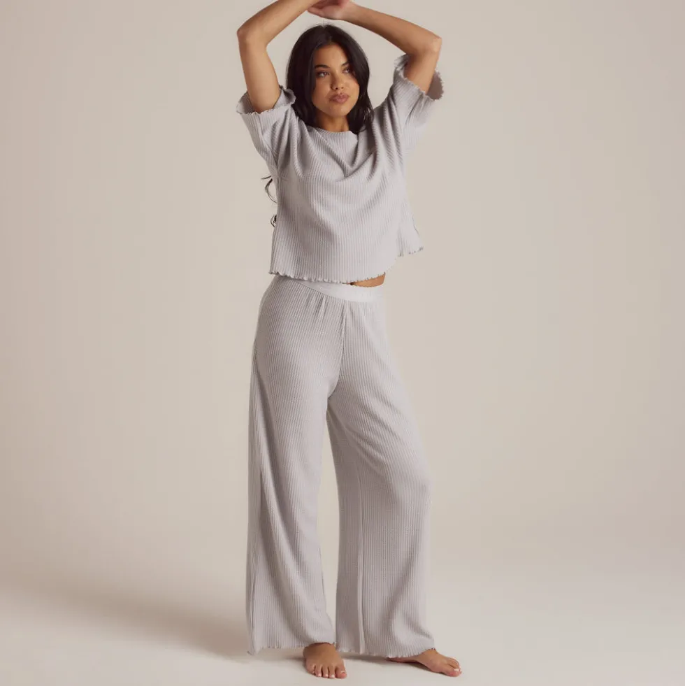 Haut de Pyjama Soft Waffle - Givre