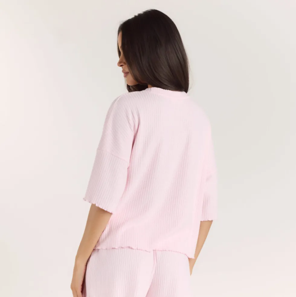 Haut de Pyjama Soft Waffle - Rose