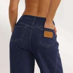 Jean Large à Taille Basse - Indigo