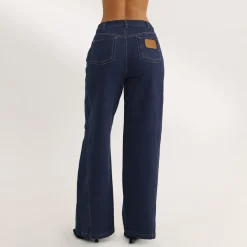 Jean Large à Taille Basse - Indigo