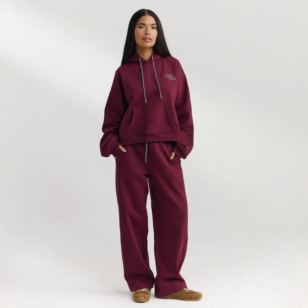 Jogging à Jambe Droite - Laque Cerise