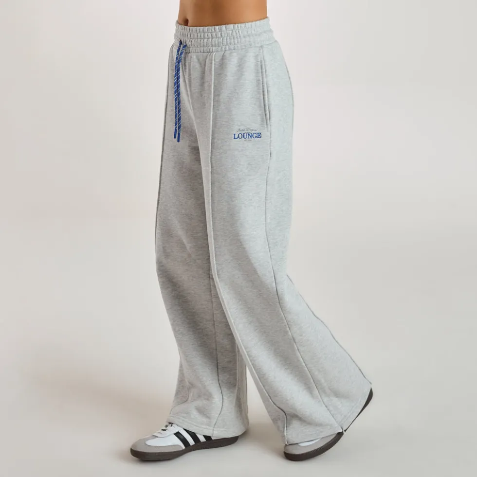 Jogging à Jambe Large - Gris chiné