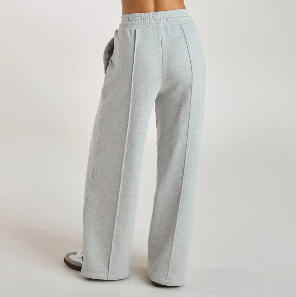 Jogging à Jambe Large - Gris chiné